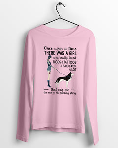 A Girl Really Loved Dogs And Tattoos  Unique Custom Design Unisex Long Sleeve
