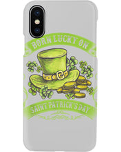 Load image into Gallery viewer, Born Lucky On Shamrock Happy St. Patrick's Day Printed Mug Phone case
