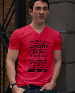 You Can't Scare Me I Have A Crazy Daddy Guys V-Neck