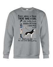Load image into Gallery viewer, A Girl Really Loved Dogs And Tattoos  Unique Custom Design Sweatshirt
