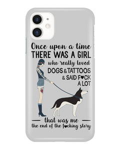 A Girl Really Loved Dogs And Tattoos  Unique Custom Design Phone case
