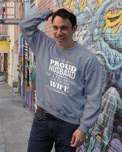 Load image into Gallery viewer, A Proud Husband Of A Freaking Awesome Wife Gift For Family Sweatshirt
