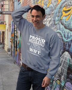 A Proud Husband Of A Freaking Awesome Wife Gift For Family Sweatshirt