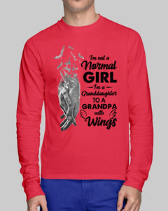A Granddaughter To A Grandpa With Wings Handheld Gift For Granddaughter Unisex Long Sleeve