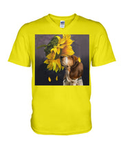 Load image into Gallery viewer, Basset Hound With Sunflower Special Custom Design For Dog Lovers Guys V-Neck
