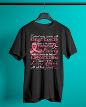 Load image into Gallery viewer, Behind Every Woman With Breast Cancer  Meaningful Gift For Family Guys Tee
