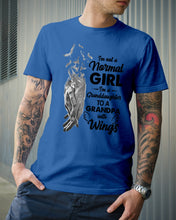 Load image into Gallery viewer, A Granddaughter To A Grandpa With Wings Handheld Gift For Granddaughter Guys Tee

