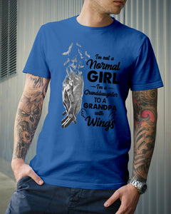 A Granddaughter To A Grandpa With Wings Handheld Gift For Granddaughter Guys Tee