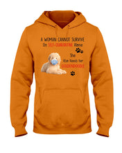 Load image into Gallery viewer, A Woman Can't Survive On Self-quarantine Alone Also Needs Golden Doodle Hoodie

