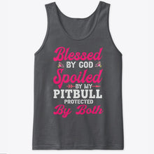 Load image into Gallery viewer, Blessed By God Spoiled By My Pitbull Protected By Both Unisex Tank Top
