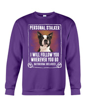 Load image into Gallery viewer, Boston Terrier Personal Stalker St. Patrick's Day Printed Mug Sweatshirt
